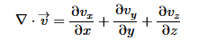 Image of MathML rendering of the divergence of vector calculus