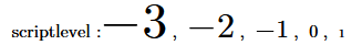 Image of MathML rendering of different font sizes
