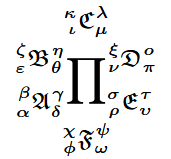 Image of MathML rendering of multiscripts and greek alphabet