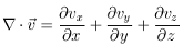 Image of TeX rendering of the divergence of vector calculus
